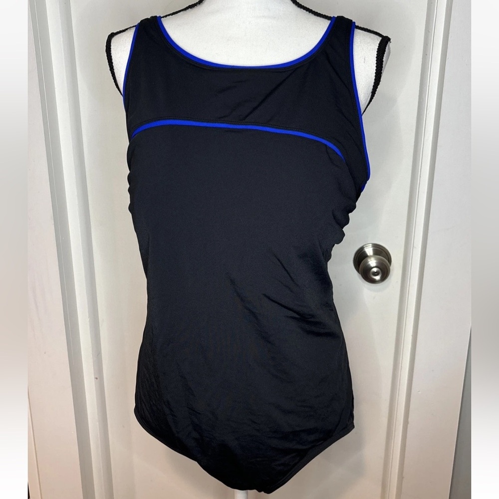 Lands End One Piece Bathing Suit Size 18 Black